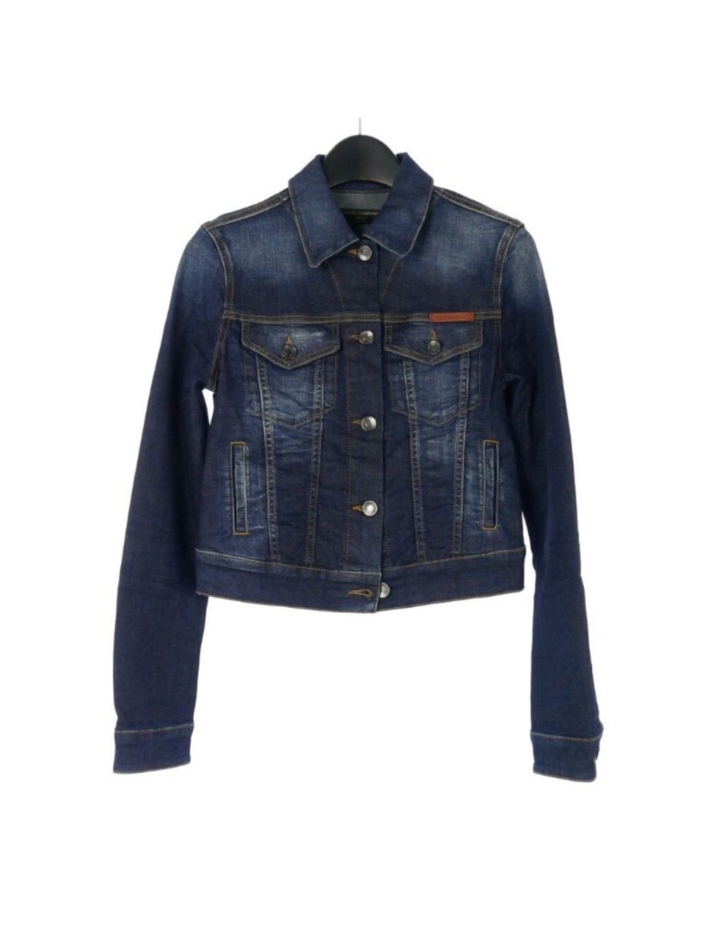 Dolce & Gabbana Denim Jacket Cropped Short Length Long Sleeve Blue 38
